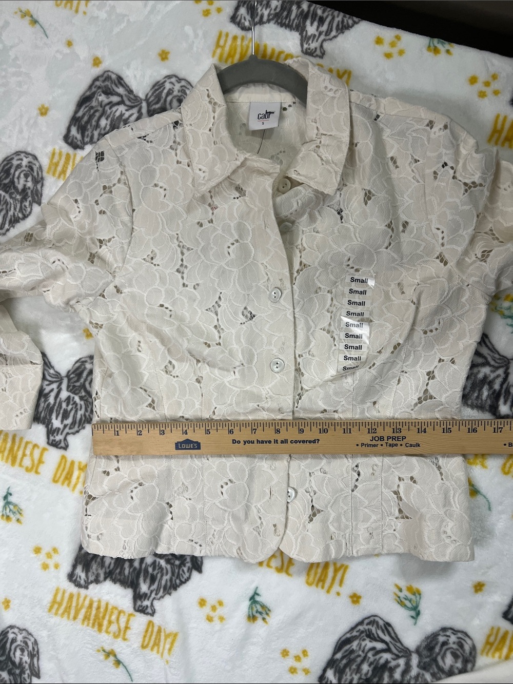 Cabi Womens Jacket Ivory Lace Topper Top Casual Business S Small - Picture 9 of 10